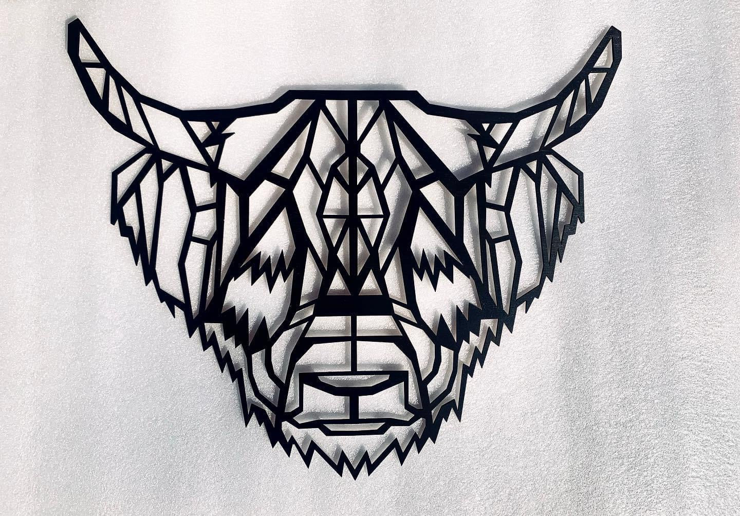 Schotse Hooglander Houten Wanddecoratie