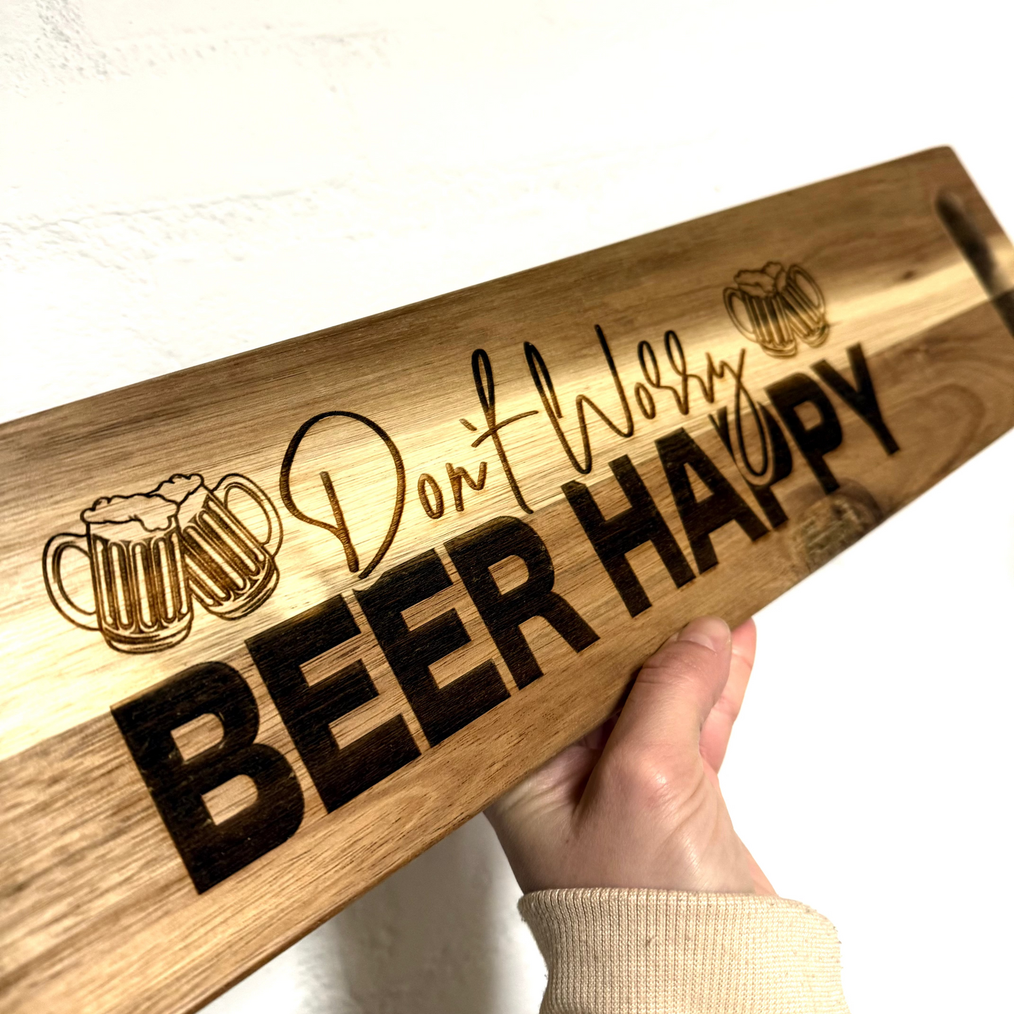 Borrelplank Don't Worry Beer Happy